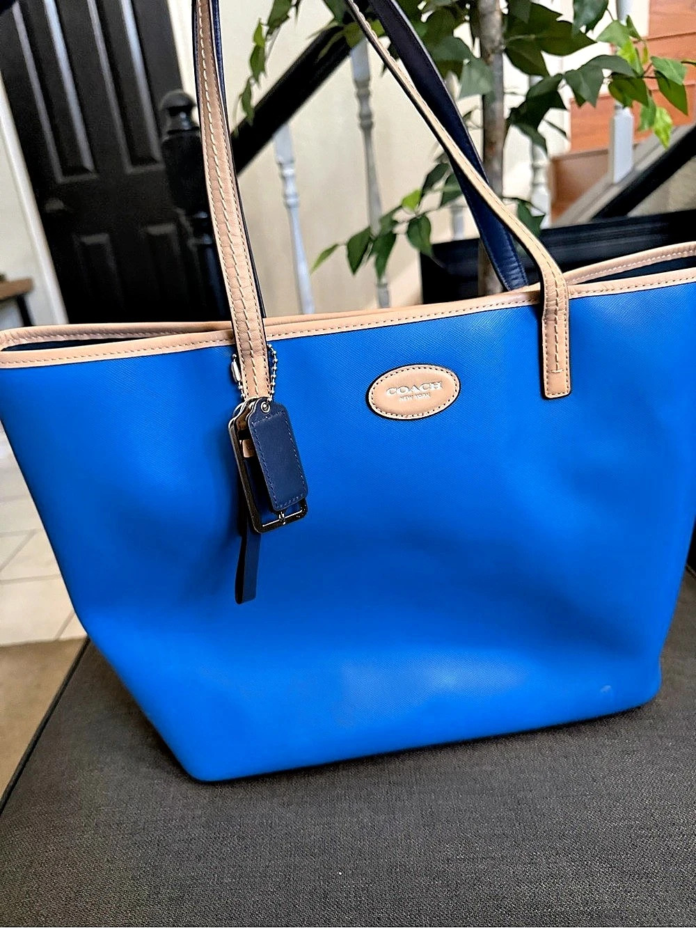 Coach Gallery Tote Blue & Tan Tote Bag